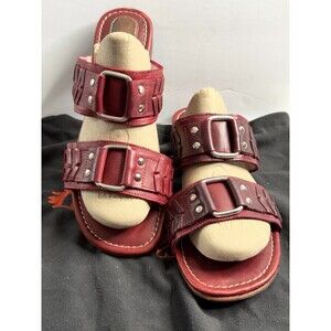 Freebirds Woman Size12 Slide On Sandals (Unprofessionally Dyed Red) + Dust Bag